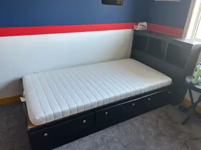 Twin bed and mattress. , View more