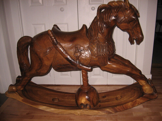 Solid Wood Rocking Horse in Arts & Collectibles in Banff / Canmore