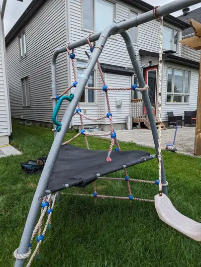 Patio Metal Swing Set. Play House for Kids.                Di, View more