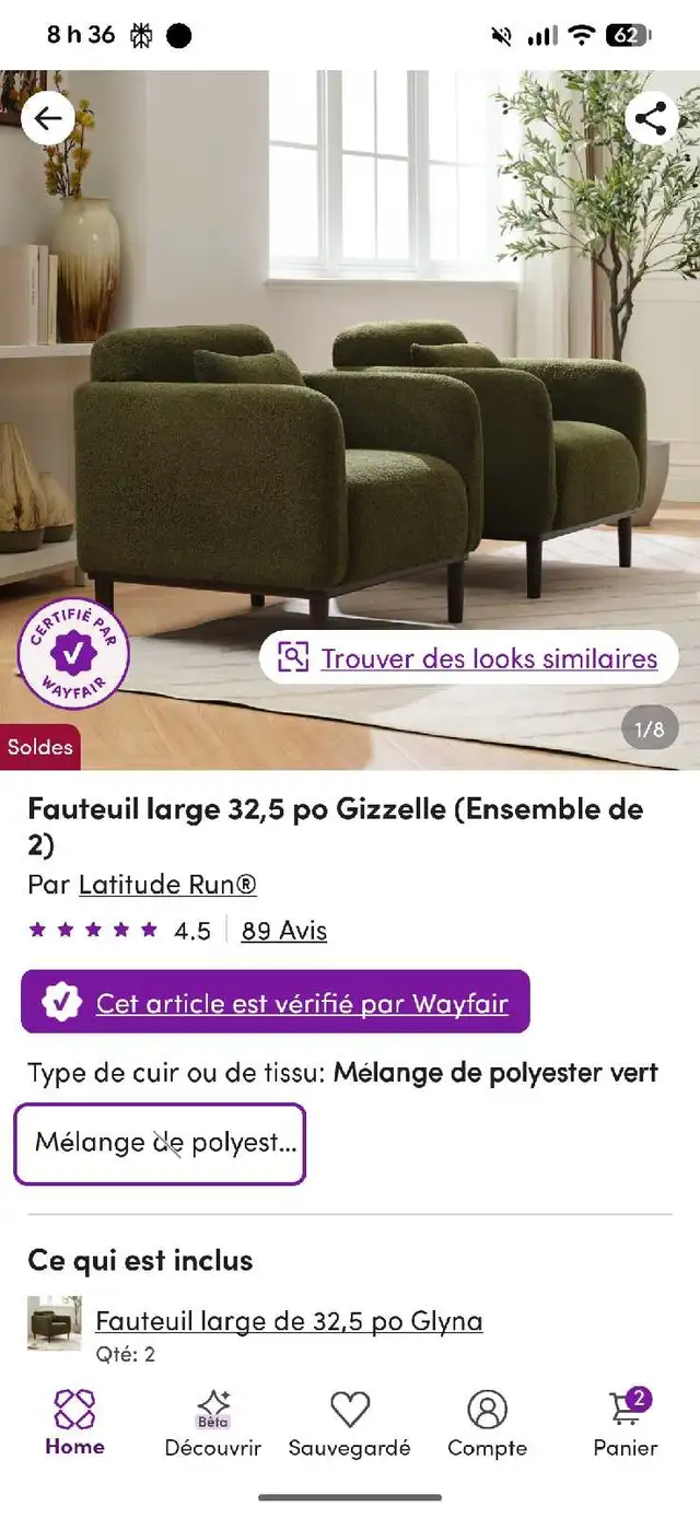 Latitude Run Gizelle Accent Chair from Wayfair  in Chairs & Recliners in Laval / North Shore - Image 9