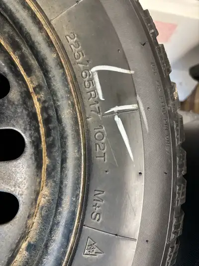 4 tiger paw 225/65r17 ice and snow tires mounted and balanced on winter steel rims came off 2020 maz...