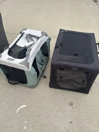 Free dog kennels with bed pads. Two soft ones are collapsible Located in Southwest Edmonton and woul...