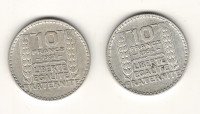 Pieces de Monnaie France Argent .680 Turin  1931 et 1934