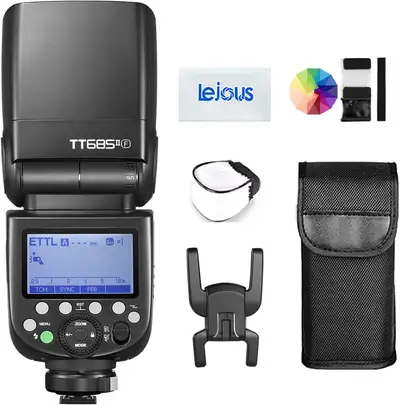 4 X GODOX® TT685-F SPEEDLITES for FUJIFILM CAMERAS, 1 X GODOX® XPRO-F WIRELESS FLASH TRIGGER, 2 X NE...