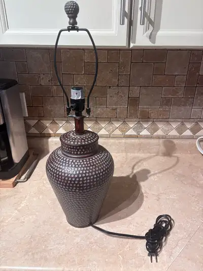 Textured Metal Table Lamp requires new wiring!, View more