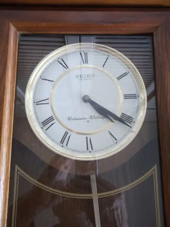 Seiko Long  Pendulum Chiming Quartz Wall Clock QXH101BL in Home Décor & Accents in City of Toronto - Image 9