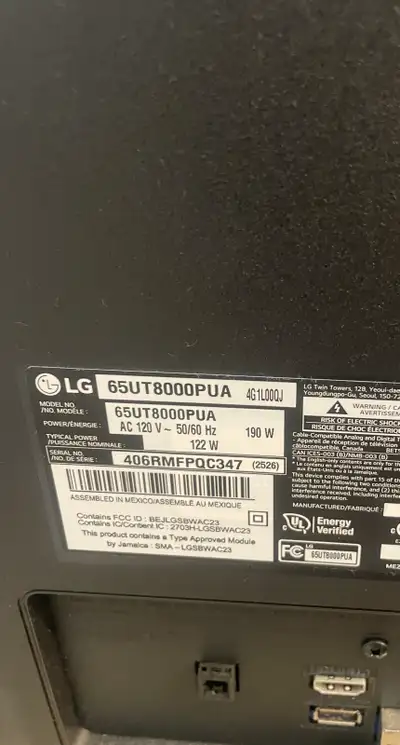 65 Inch LG Tv needed gone, View more