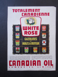 1955 White Rose Canadian Oil Gas Huile Gaz Essence Publicité Ad