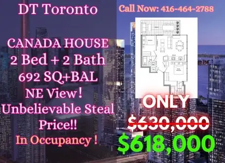 Last Chance! 2B2B Canada House Lake & City Views ONLY $618k!!