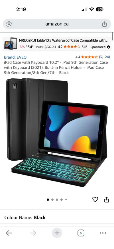 iPad Case with Keyboard 10.2'' - New , View more