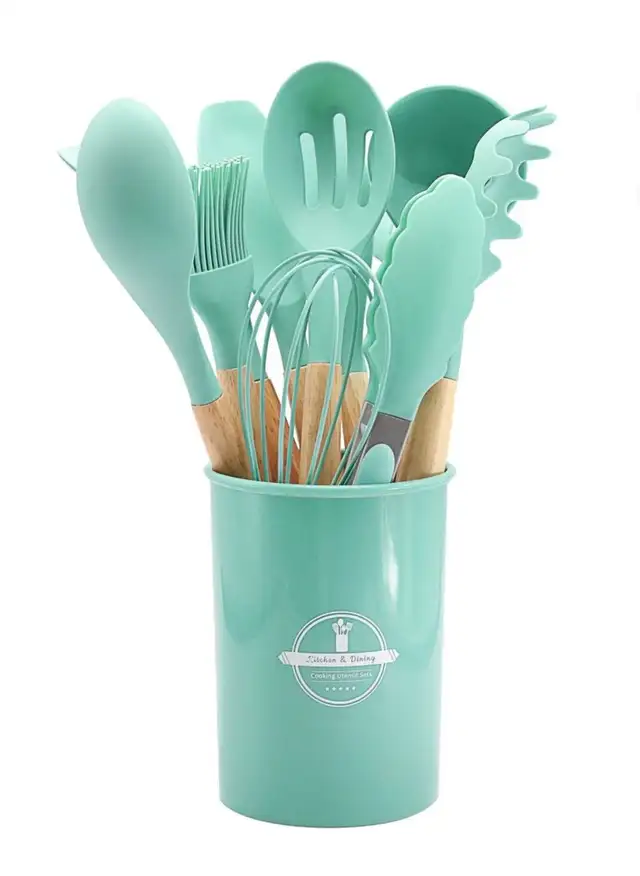 12-piece Non-stick Safe Kitchen Utensil Set with Wooden Handle in Kitchen & Dining Wares in Mississauga / Peel Region - Image 2