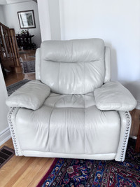 High Quality Top Grain Leather Love Seat and Chair for sale