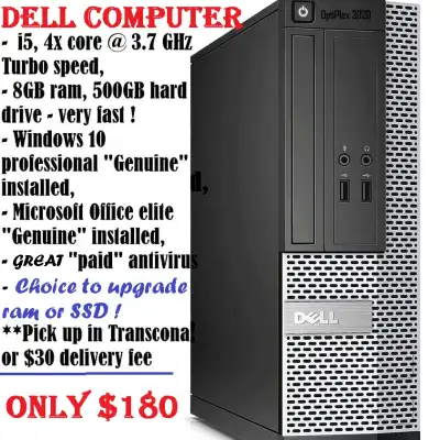 Dell, 4x core, i5 @3.6 Turbo, 8GB ram, 500GB h/d !, View more
