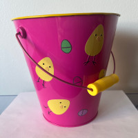 Bucket - metal with Easter themed