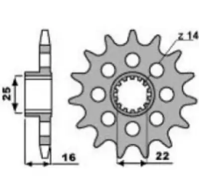 New Ducati Genuine Parts oem 96824601B 525 pitch 14 tooth gear cross drilled light weight chromoly s...