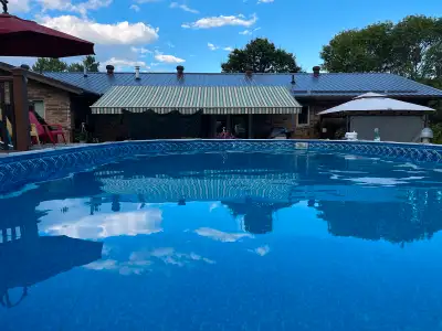 18x33ft above ground pool Incl: Legacy natural gas pool heater Pentair pool pump Inground pool Clean...