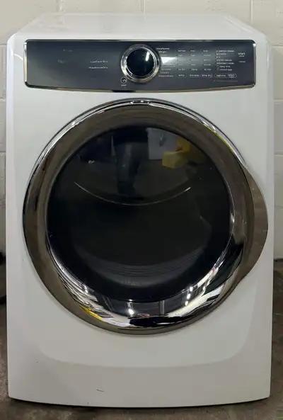 Premium dryer — large capacity and powerful steam features. Electrolux EFMC627UIW Electric Dryer – 8...