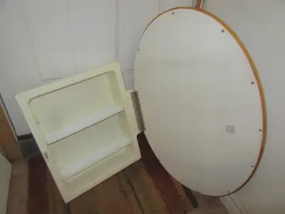Oval mirror, door of a medical cabinet- Fairview Mall or Oshawa, View more