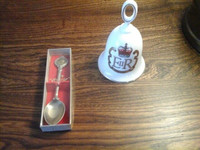 Queen Elizabeth ll Silver Jubilee China Bell and Coin