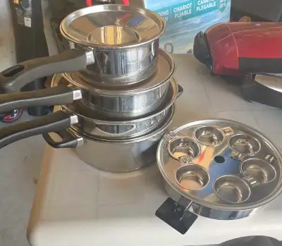 Set of stainless steel pots, View more