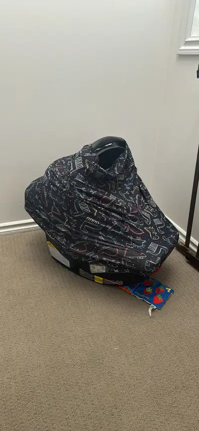 Dinosaur Car seat Cover- $15 Pregnancy Pillow- $10 High Chair- $50 Pump- $150 Winter Suit 3-6 months...