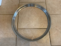 16  3/8” wide stainless steel rally wheel or beauty ring. Rim