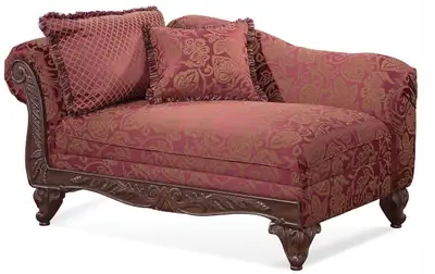 BAROQUE BURGUNDY CHAISE LOUNGE SOFA, View more