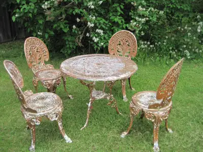 vintage aluminum 5 piece patio set, View more