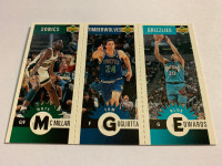 NATE McMILLAN/TOM GUGLIOTTA/BLUE EDWARDS UD 1996 NBA CC MINI NM