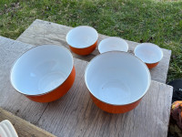 Orange metal bowls 