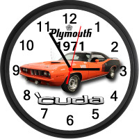 1971 Plymouth Cuda (Hemi Orange) Custom Wall Clock - Brand New