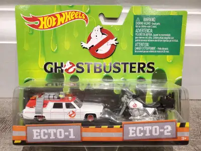 BNIB DRW73 2016 Release 1:64 Diecast Hot Wheels Ghostbusters Ecto-1 & Ecto-2 Set See last picture fo...