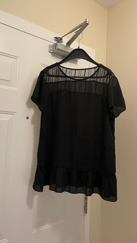 Women’s Black Silk Dress Shirt