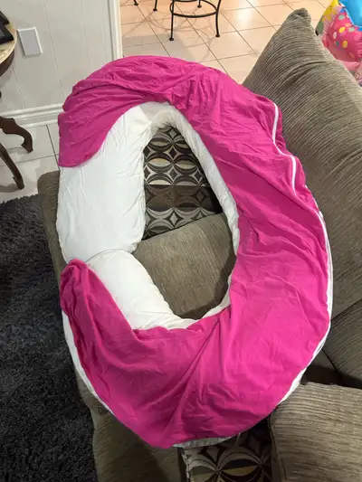 C shape pregnancy pillow with case $20