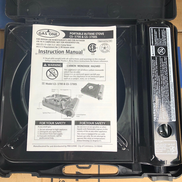 Gas One Portable Butane Stove In Hard Case in BBQs & Outdoor Cooking in North Bay