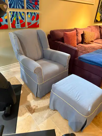 Swivel Rocking Chair with gliding foot stool, View more