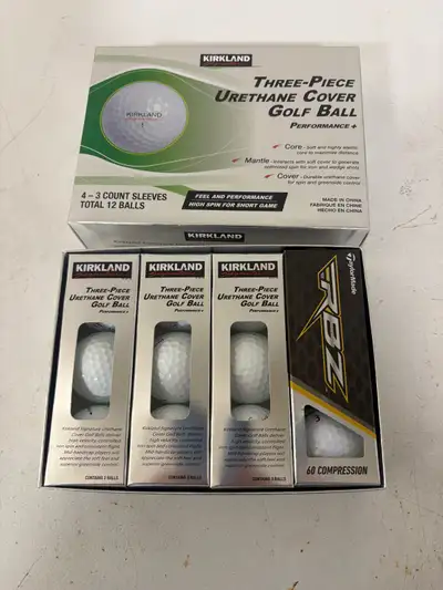 Kirkland and TaylorMade golf balls, View more