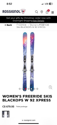rosignol womens skis black ops 92, brand new never used