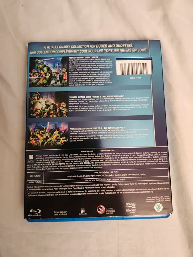 Blu-Ray TMNT I II & III Collection Case - Teenage Mutant Ninja T in CDs, DVDs & Blu-ray in Ottawa - Image 3