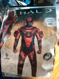 Halo Red Spartan Muscle Costume with Full Helmet for Men Size M