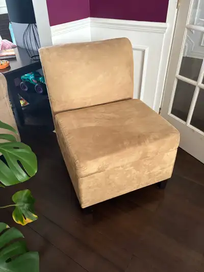 Accent chair with under cushion storage, View more