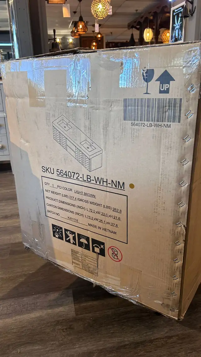 Boxed & Brand New 72" light wood double bathroom vanity in Bathwares in Oakville / Halton Region - Image 5