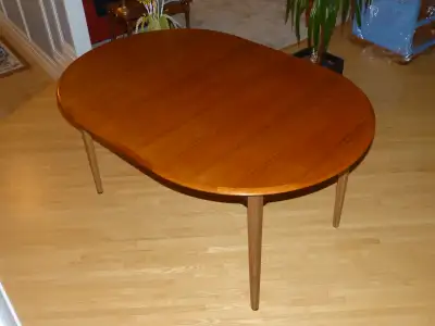 Gorgeous Refinished Solid Teak Mid Century Modern Table, View more