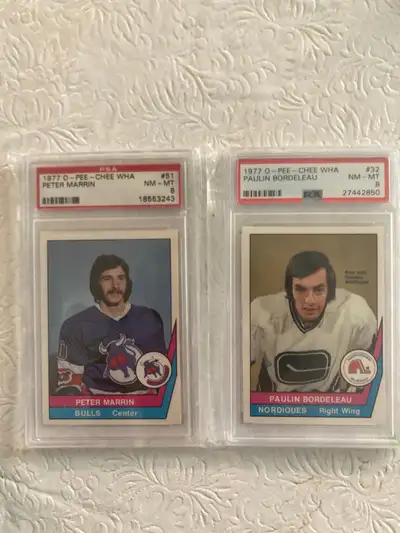 1977-78 WHA hockey set 66 cards The set includes Gordie Howe, Frank Mahovlich and Bobby Hull. Includ...