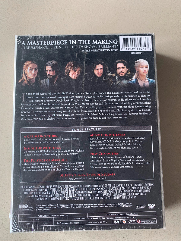 BNIP complete season 3 of Game of Thrones dvds in Video & TV Accessories in City of Toronto - Image 2