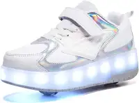 Roller Skate Wheel Shoes LED USB Charging Light up EU40/M7.5/W9