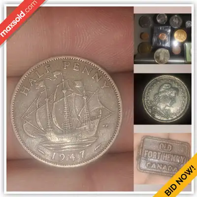 WHAT IS IN THIS AUCTION? This online auction features antique coins, tokens, US & Canadian coins, st...