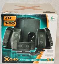 Like New Logitech X-540 5.1 Subwoofer Speaker System - Black $79