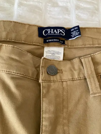 Chap’s pants bought from The Bay Only worn a few times Size 36 waist -32 leg Straight fit (1) Tan $2...