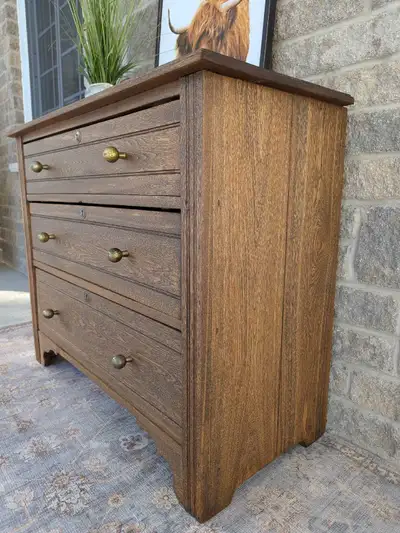 Vintage Solid Wood Dresser., View more